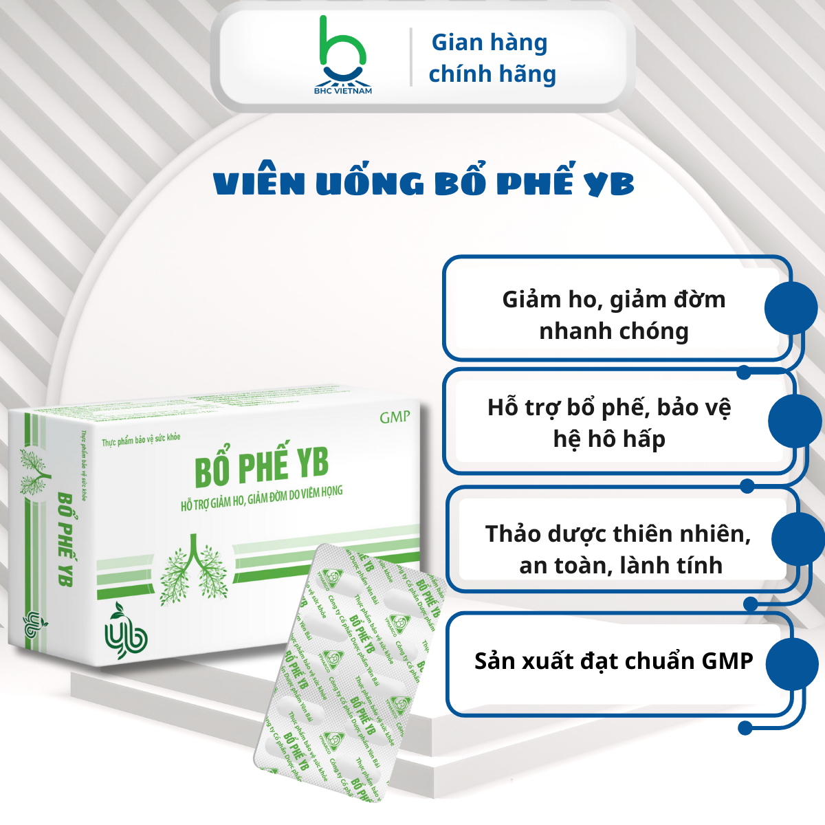 TPBVSK Bổ Phế YB – Giảm Ho Có Đờm, Viêm Họng, Viêm Phế Quản, Bổ Phổi Hiệu Quả Từ Thảo Dược