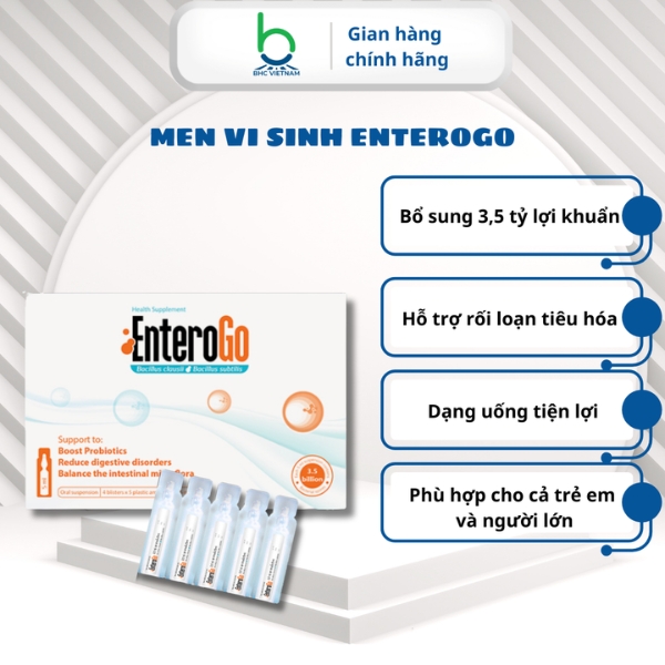 TPBVSK ENTEROGO, Men Vi Sinh Bổ Sung 3,5 Tỷ Lợi Khuẩn, Hỗ Trợ Cân Bằng Vi Sinh Đường Ruột Tiêu Hóa Khỏe Mạnh