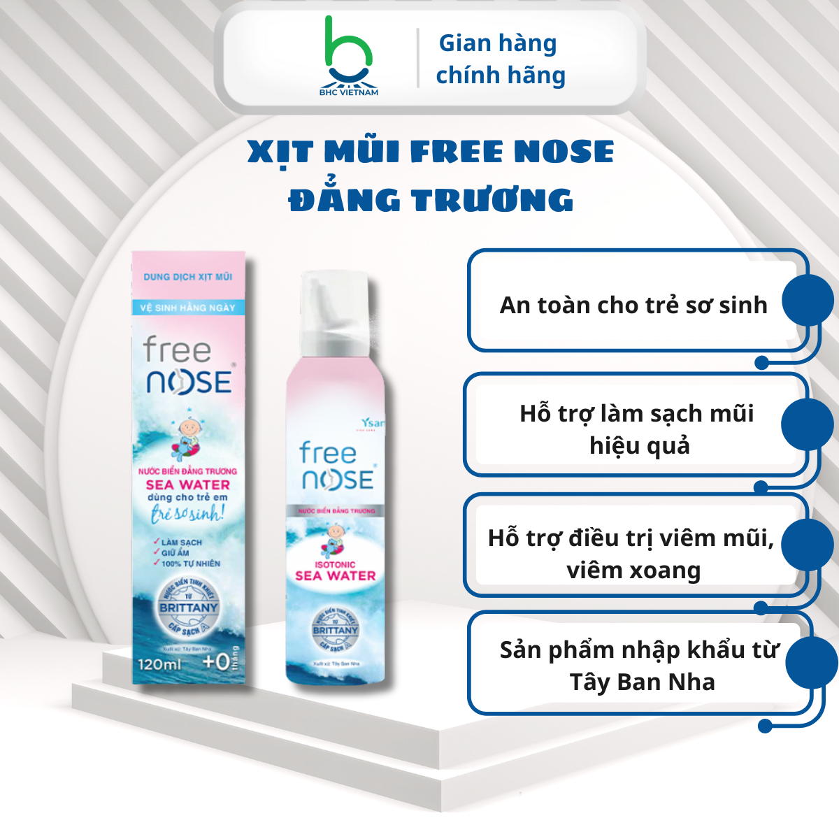 TPBVSK Free Nose Đẳng Trương Xịt Mũi Vệ Sinh Mũi Hằng Ngày, Hỗ Trợ Giảm Nghẹt Mũi Cho Trẻ Sơ Sinh Người Lớn